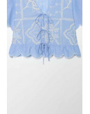 Ava Scallop Tie Front Top