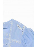 Ava Scallop Tie Front Top
