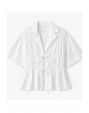 Carla Tie Front Top in White