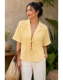 Carla Tie Front Top in Yellow
