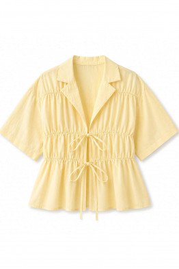 Carla Tie Front Top in Yellow
