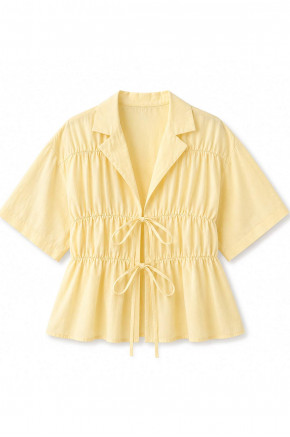 Carla Tie Front Top in Yellow