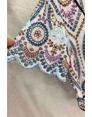 Calista Embroidered Tie Front Blouse
