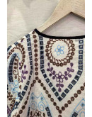 Calista Embroidered Tie Front Blouse