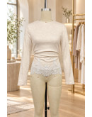 Anabel Lace Ruched Top