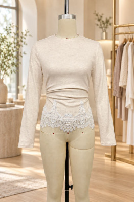 Anabel Lace Ruched Top