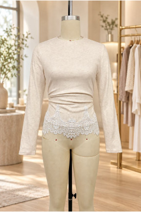 Anabel Lace Ruched Top