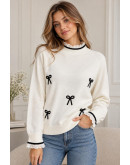 Jessie Lace Trim Bow Sweater