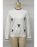 Jessie Lace Trim Bow Sweater