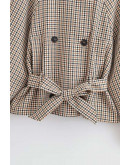 Nora Belted Check Trench Jacket