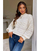 Layla Cable Knit Off White Sweater 