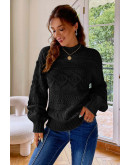 Layla Cable Knit Black Sweater 