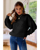 Layla Cable Knit Black Sweater 
