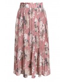 Wera Pleated Floral Skirt in Pink
