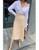 Evie Midi Skirt in Cream