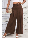 Lightweight Wide Leg Pants in Brown