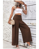 Lightweight Wide Leg Pants in Brown