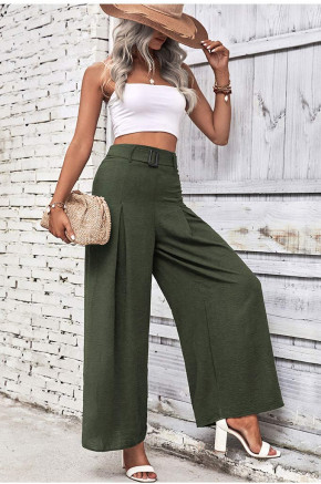 Lightweight Wide Leg Pants in Green