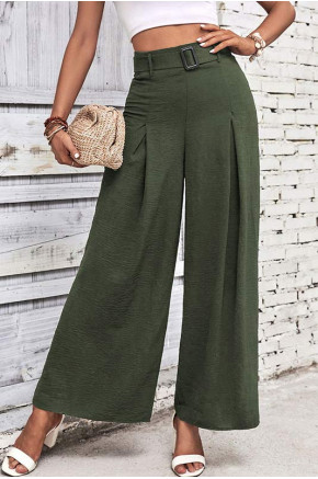 Lightweight Wide Leg Pants in Green