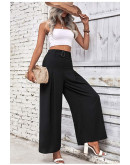 Lightweight Wide Leg Pants in Black