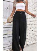 Lightweight Wide Leg Pants in Black