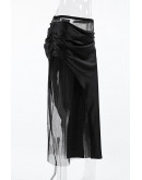 Noir Edge Satin Wrap Skirt