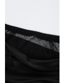 Noir Edge Satin Wrap Skirt