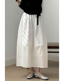 Minimal A-Line Flow White Skirt