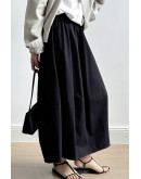 Minimal A-Line Flow Black Skirt