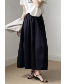 Minimal A-Line Flow Black Skirt