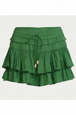 Noa Tiered Ruffle Green Skirt