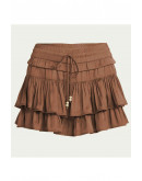 Noa Tiered Ruffle Brown Skirt