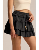 Noa Tiered Ruffle Black Skirt