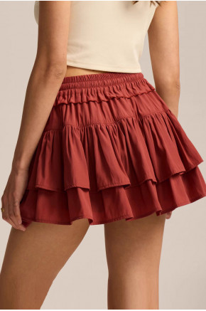 Noa Tiered Ruffle Orange Skirt