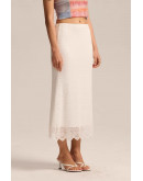 Andrea Sheer Embroidered White Skirt