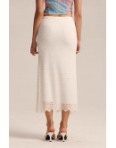 Andrea Sheer Embroidered White Skirt