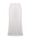 Andrea Sheer Embroidered White Skirt