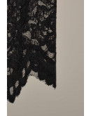 Andrea Sheer Embroidered Black Skirt