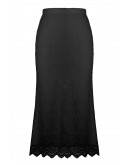 Andrea Sheer Embroidered Black Skirt