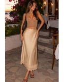 Lisette Lace Hem Gold Skirt