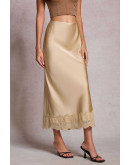 Lisette Lace Hem Gold Skirt