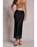 Lisette Lace Hem Black Skirt