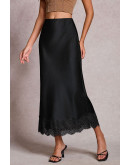 Lisette Lace Hem Black Skirt