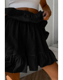 Swiss Dot Ruffle Skort in Black