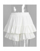 Swiss Dot Ruffle Skort in White