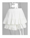 Swiss Dot Ruffle Skort in White
