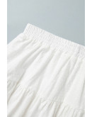 Swiss Dot Ruffle Skort in White