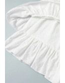 Swiss Dot Ruffle Skort in White