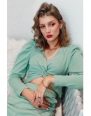Chloe Puff Sleeve Crop Top Set