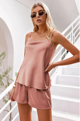 Lola Loungewear Co-ord Set in Dusty Pink